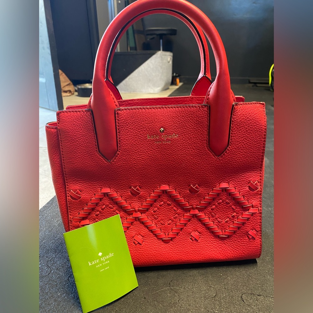 Stunning Kate Spade red leather top handle